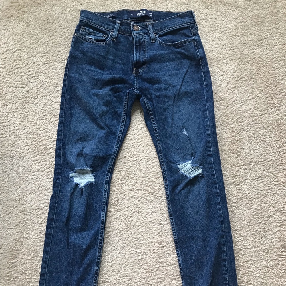 Hollister Guy’s Skinny Destroyed Blue Jeans 28x30